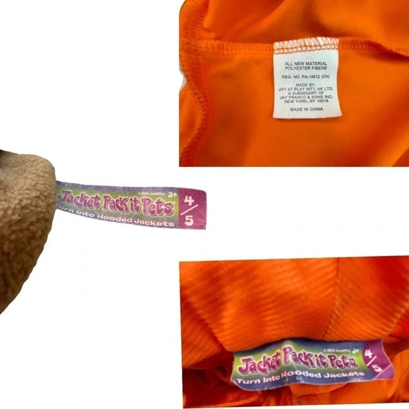 Jacket Pack it Pets Kids Hooded Monkey Jacket - Size  (4/5) - Monkey plush - Picture 6 of 8